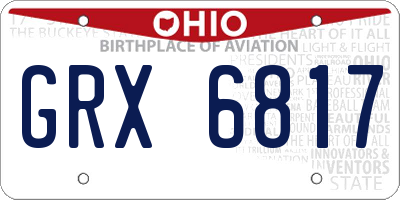 OH license plate GRX6817