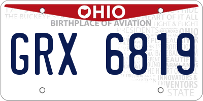 OH license plate GRX6819