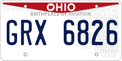 OH license plate GRX6826