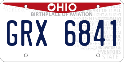 OH license plate GRX6841