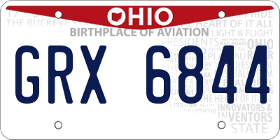 OH license plate GRX6844