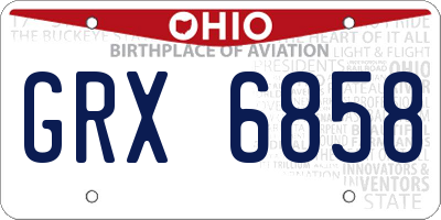 OH license plate GRX6858