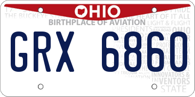 OH license plate GRX6860