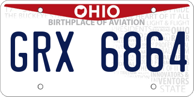 OH license plate GRX6864