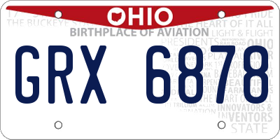 OH license plate GRX6878