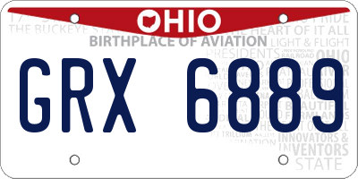 OH license plate GRX6889