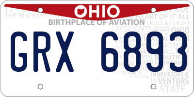 OH license plate GRX6893