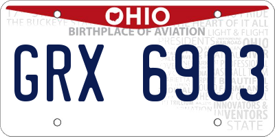 OH license plate GRX6903