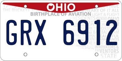 OH license plate GRX6912