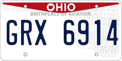 OH license plate GRX6914