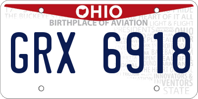 OH license plate GRX6918