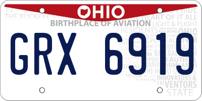 OH license plate GRX6919