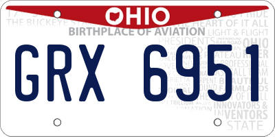OH license plate GRX6951