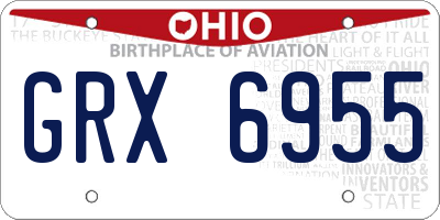 OH license plate GRX6955