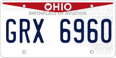 OH license plate GRX6960