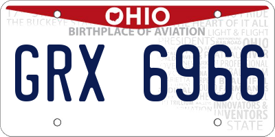 OH license plate GRX6966