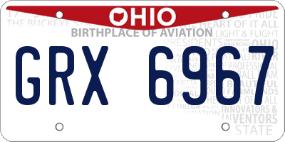 OH license plate GRX6967