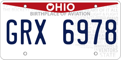 OH license plate GRX6978