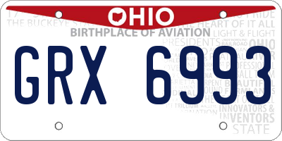 OH license plate GRX6993