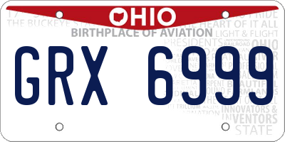OH license plate GRX6999