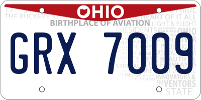 OH license plate GRX7009