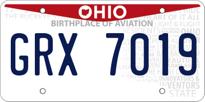 OH license plate GRX7019