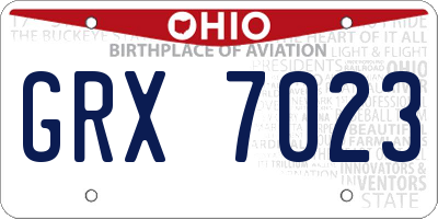 OH license plate GRX7023