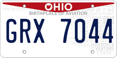 OH license plate GRX7044