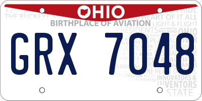 OH license plate GRX7048