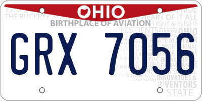 OH license plate GRX7056