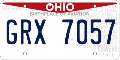 OH license plate GRX7057