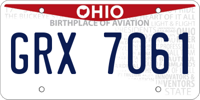 OH license plate GRX7061