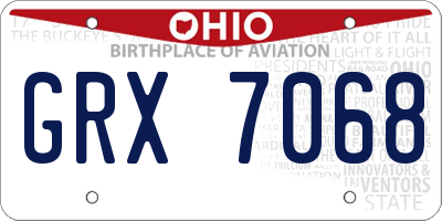OH license plate GRX7068
