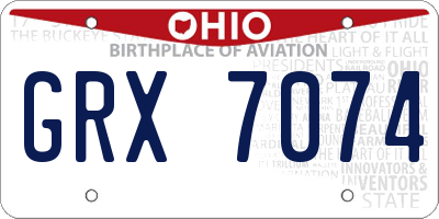 OH license plate GRX7074