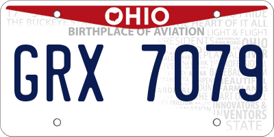 OH license plate GRX7079