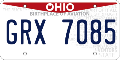 OH license plate GRX7085