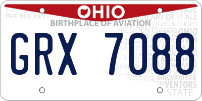 OH license plate GRX7088