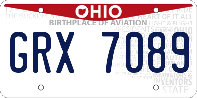 OH license plate GRX7089