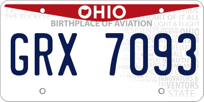 OH license plate GRX7093