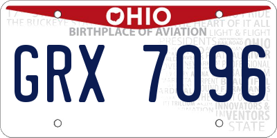 OH license plate GRX7096
