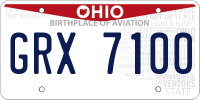 OH license plate GRX7100