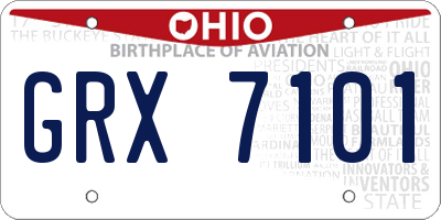 OH license plate GRX7101