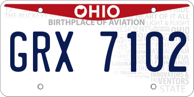 OH license plate GRX7102
