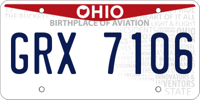 OH license plate GRX7106