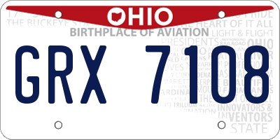 OH license plate GRX7108