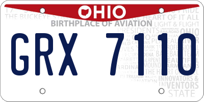 OH license plate GRX7110