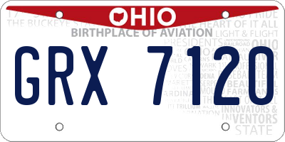 OH license plate GRX7120