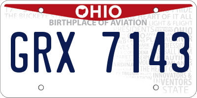 OH license plate GRX7143