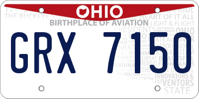OH license plate GRX7150