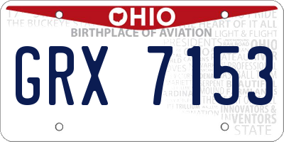 OH license plate GRX7153